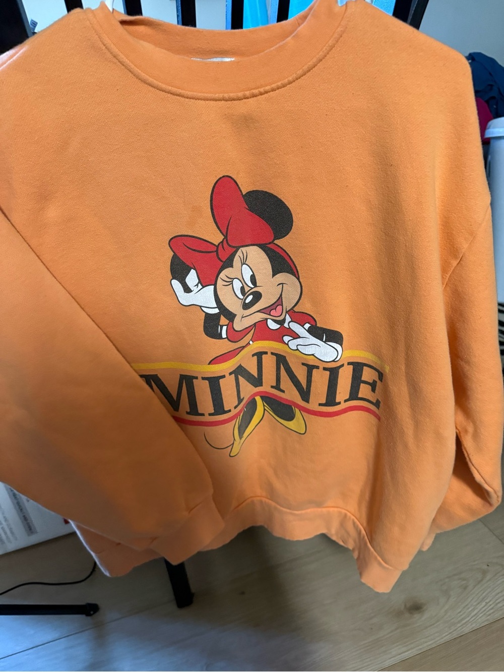 Disney Orange Minnie Mouse Crewneck Sweatshirt